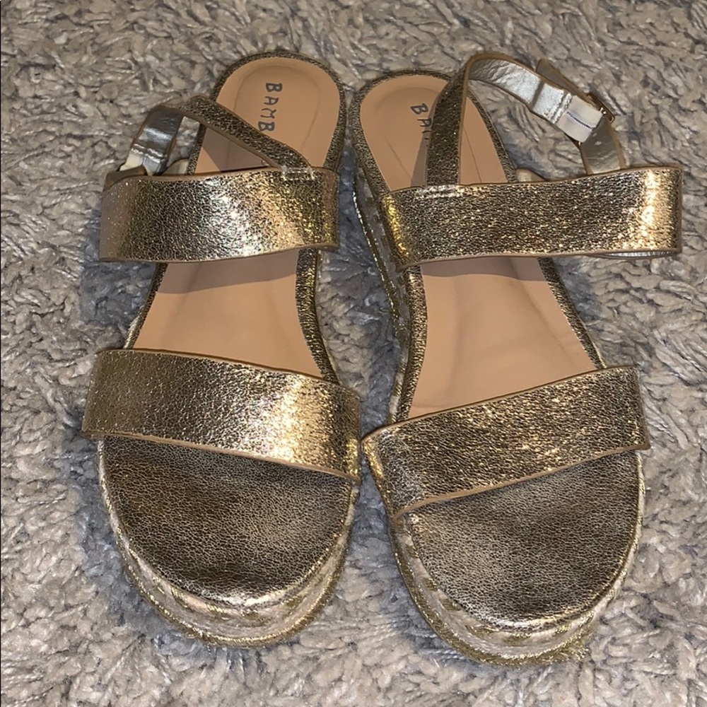 Espadrilles Gold Platform Sandal Size 8.5